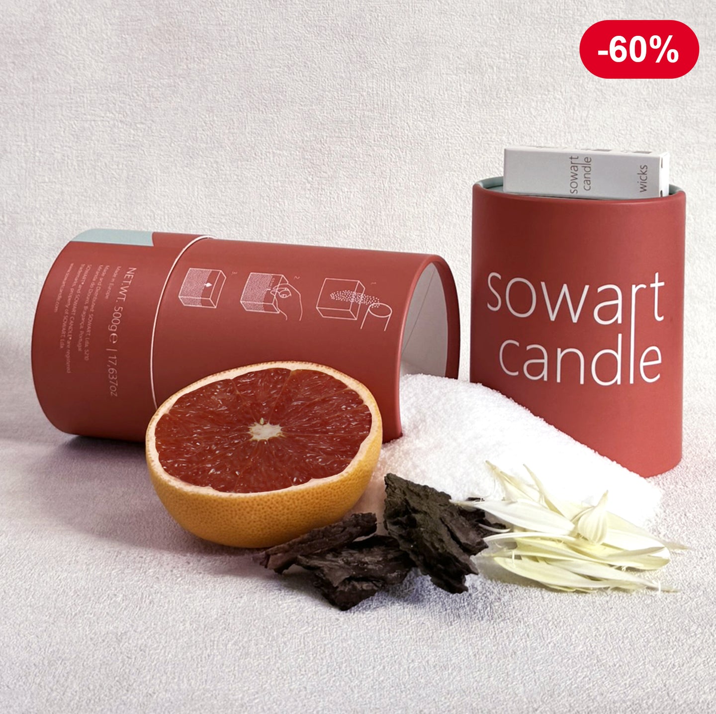 SOWART MIRANDA - Vela Perfumada, 500gr